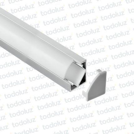Perfil Adosar Tipo Esquinero Gris p/Cinta LED 16x16mm (x.Tira/3M)