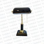 Luminaria de Mesa Banquero Negro Det. Dorado 1*E27 (56.247)