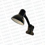 Luminaria de Mesa Negro Brazo Flexible c/ Pinza de Soporte (56.158)