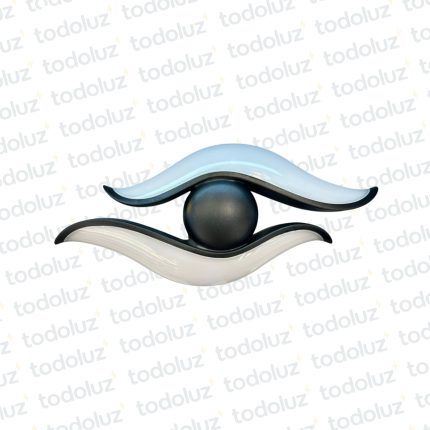 Aplique Doble Onda Negro 12w 3000°k Led Incorp (50.555)