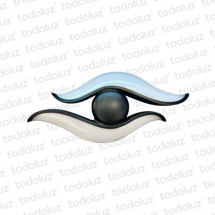 Aplique Doble Onda Negro 12w 3000°k Led Incorp (50.555)