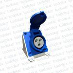 Tomacte. Adosar Industrial 6H 2x16A+T (3 Pin) IP44 200-250V Azul Eletromar