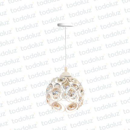 Colgante Semiesferico Metalico Blanco c/Detalle Cristal 1*E27 (54.1022)