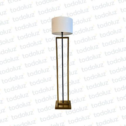 Luminaria de Pie Rectangular Madera Pantalla Circular Lino (ø34cm) 1*E27 (56.249)
