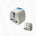 Ficha Adaptadora (Hembra Frontal Euroamericano + T/Padron Brasilero + T 10A +/UK + T) (Macho norma Argentina 10A 250V) Blanco (5)