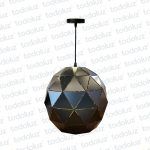 Colgante Oval Negro c/Rajas F/Dorado 1*E27 (54.1106)