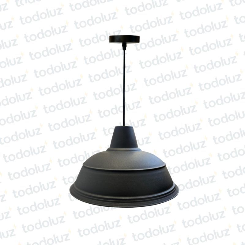 Colgante Semicirculo Negro Mate c/Borde (ø35cm) (54.1098)