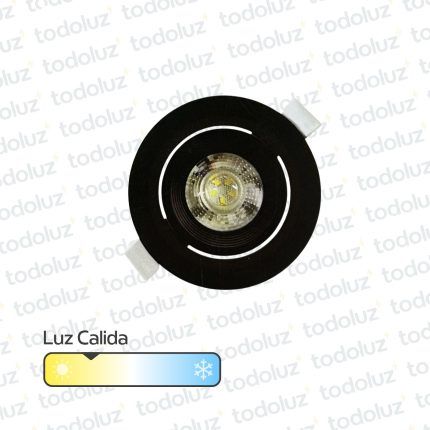 Spot Led Embutir Redondo Borde Negro (ø90mm) 5W 3000°k
