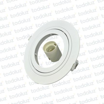 Spot Embutir Redondo Plano Movil Blanco p/Lamp. Par30 1*E27