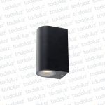 Aplique Ext. Bidireccional Rectangular Curvo Negro 2*GU10 IP54 (57.109)
