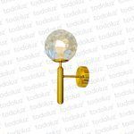 Aplique Tipo Antorcha Dorado Esfera Vd. Transp. 1*E27 (50.494)