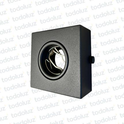 Spot p/Adosar Cuadrado Movil Negro 10x10x4.5cm 1*GU10 (52.213)