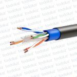 Cable U/UTP Cat.6 Negro Exterior/Outdoor Doble Cubierta 23AWGx4P 100% Cobre (x.1metro) Norphel