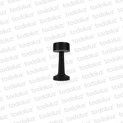 Luminaria de Mesa Negro Luz Indirecta 2W 3Tonos Touch Dimerizable Portatil Recargable USB (56.211)