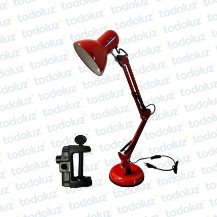 Luminaria de Mesa Articulable 60cm B. Red. Rojo T. Rojo 1*E27 (56.123)