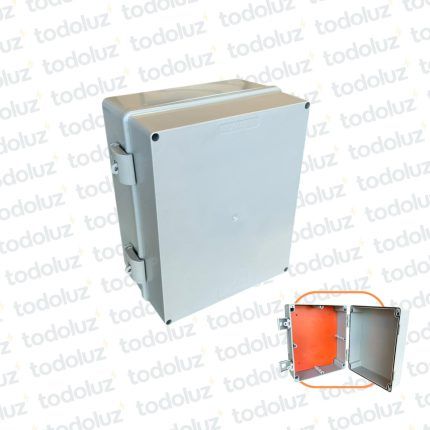 Gabinete Ext Plastico 250x200x130mm Gris IP66 c/ Placa de Montaje Tapa Opaco