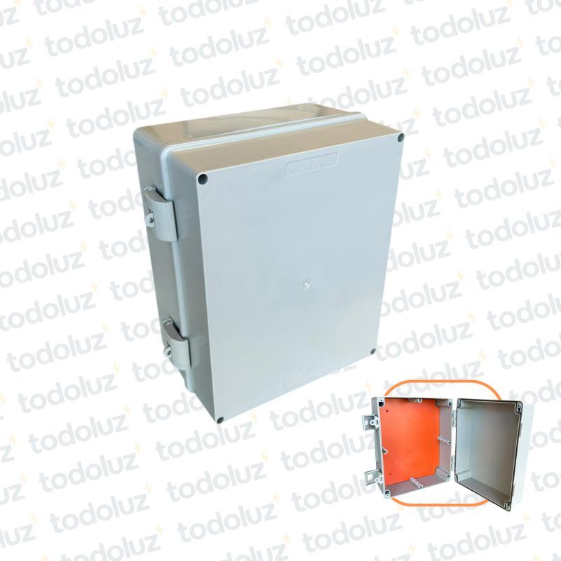 Gabinete Ext Plastico 250x200x130mm Gris IP66 c/ Placa de Montaje Tapa Opaco