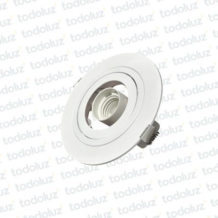 Spot Embutir Redondo Plano Movil Blanco p/Lamp. Par20 1*E27