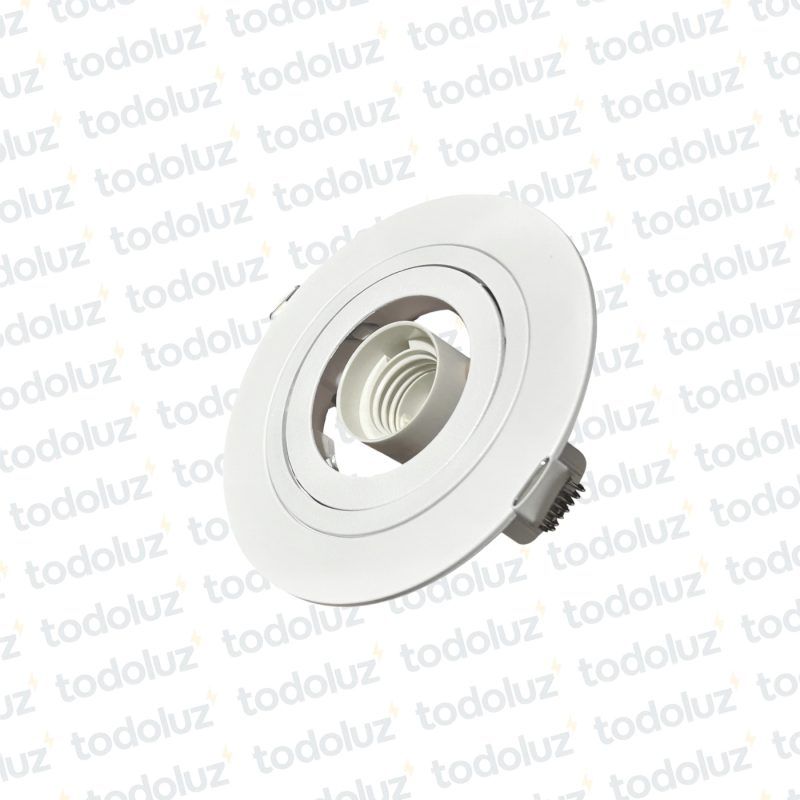 Spot Embutir Redondo Plano Movil Blanco p/Lamp. Par20 1*E27