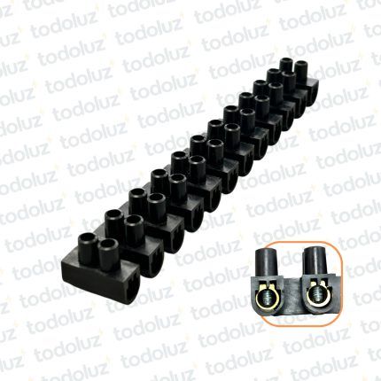 Tira Bornera 60A 25mm² Negro (x.tira/12bornes)