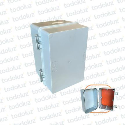 Gabinete Ext Plastico 300x200x200mm Gris IP68 c/ Placa de Montaje Tapa Opaco