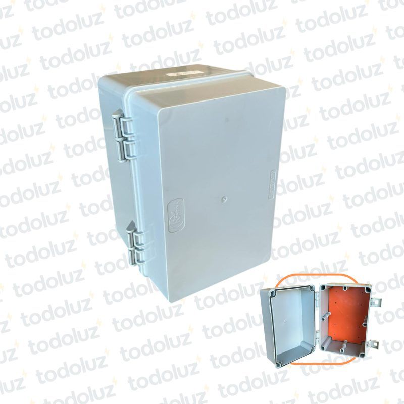 Gabinete Ext Plastico 300x200x200mm Gris IP68 c/ Placa de Montaje Tapa Opaco