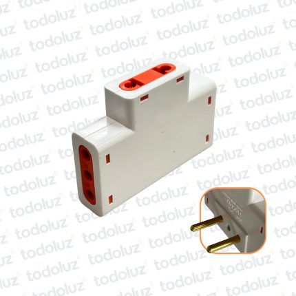 Ficha Triple Plana 10A 250V