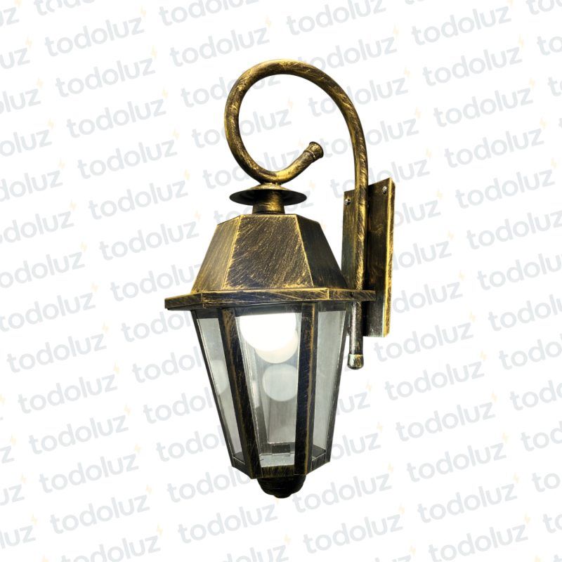 Farol Colonial Bronce c/ Brazo Ondulado 50cm 6C V. Transp 15cm 1*E27 (55.056)
