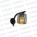 Aplique Cilindrico Negro c/Cristales Transparentes 1*E27 (50.460)