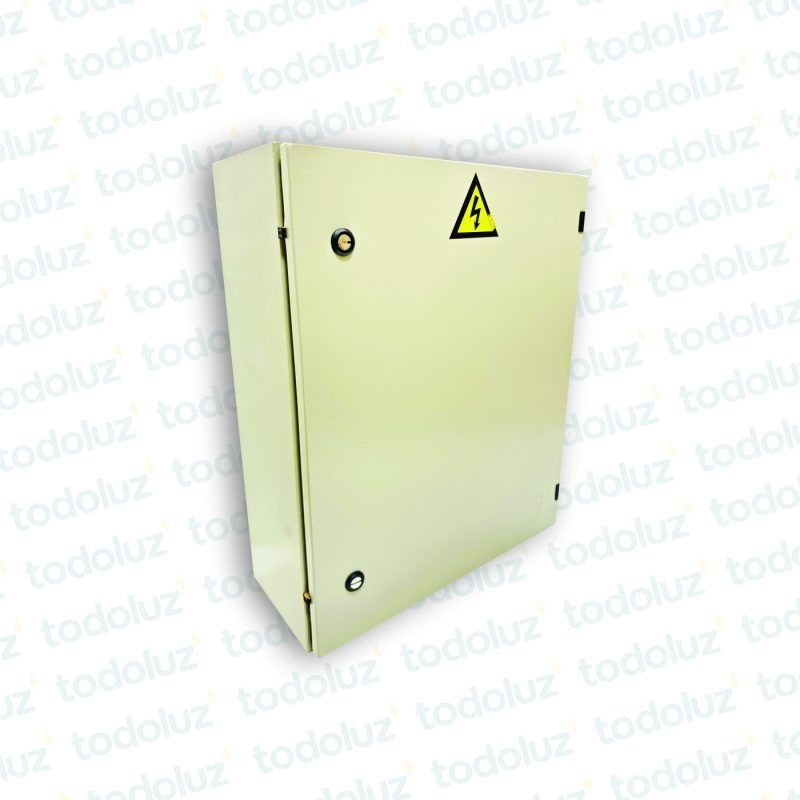 Gabinete Ext Metal 600x500x200mm Beige c/ Placa de Montaje Cominsa