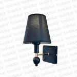 Aplique p/Pared Negro Base Cuadrada Det. Dorado Pantalla Negro 1*E27 (50.547)