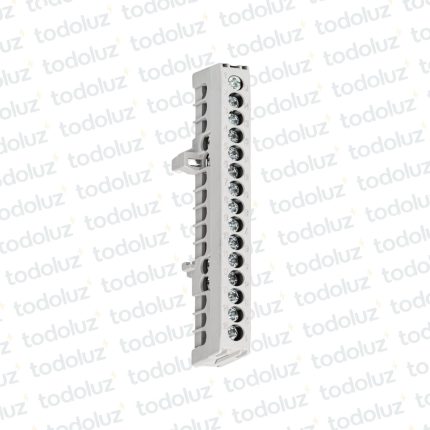 Bornera 15 Polos Gris 16mm² Sist.Din