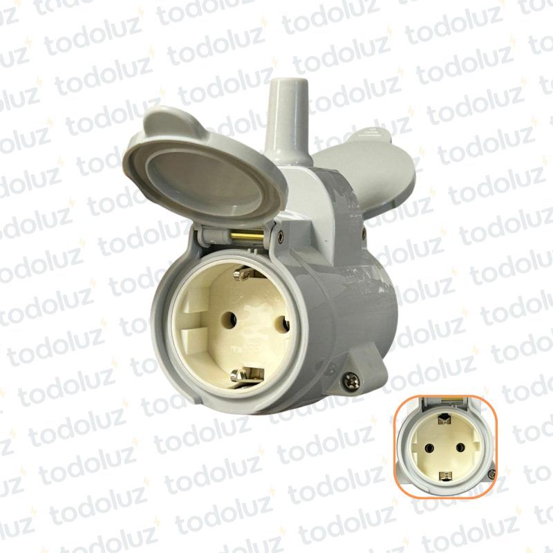 Toma Doble Schuko 16A 250V IP54 Colgante Pol