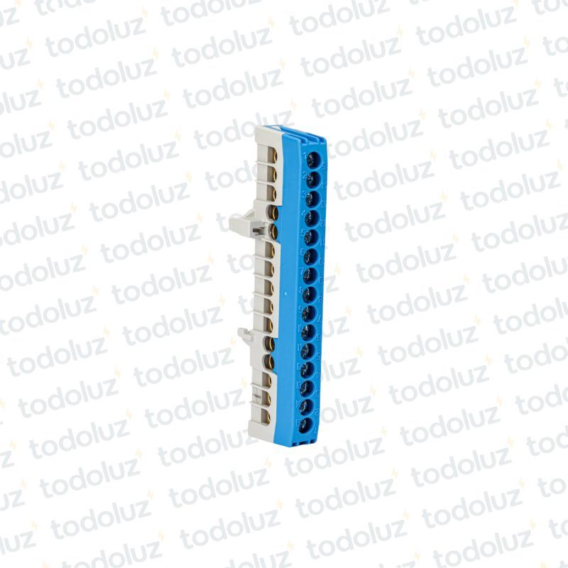 Bornera 15 Polos Azul 16mm² Sist.Din