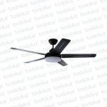 Ventilador de Techo Negro 5 Aspas c/Plafon 24w 3000°k c/Control (60.017)