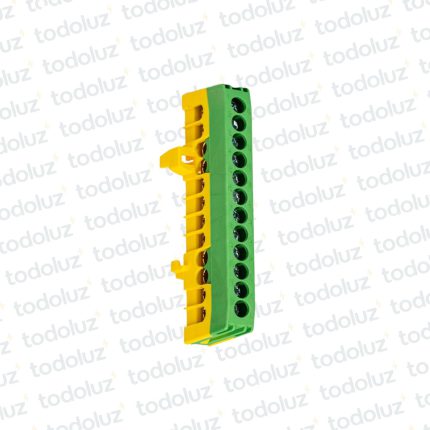 Bornera 12 Polos Verde/Amarillo 16mm² Din