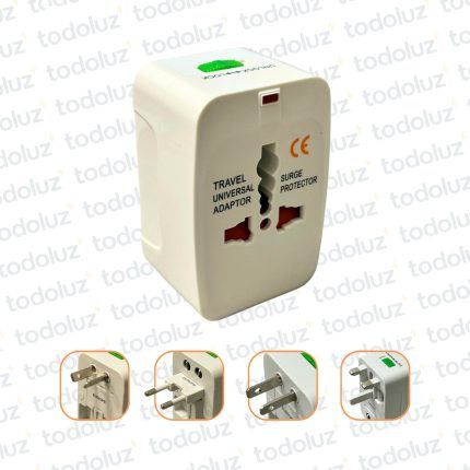 Ficha Adaptadora Blanco (Macho norma ARG + UK+T + EUR + USA + BR)(Hembra Multinorma) 10A 250V