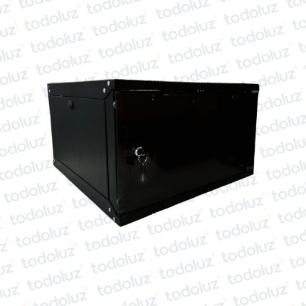 Rack Metal de Pared 6U x 550mm 19´ Negro c/ Tapa Vidrio