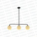 Colgante Triple Lineal Negro c/Esferas Vd. Blanco 3*E27 (54.845)