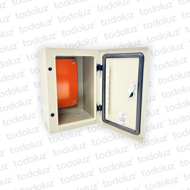 Gabinete Ext Metal 300x200x200mm Beige c/ Placa de Montaje Cominsa