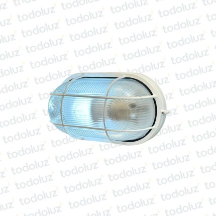 Tortuga Oval Blanco 26cm Vidrio c/ Rejilla 1*E27 (57.475)