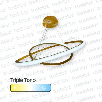 Colgante Doble Anillo Dorado Led Incorp. 30W 3Tonos (54.965)