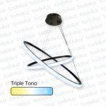 Colgante Doble Anillo Negro Led Incorp. 30W 3Tonos (54.965)