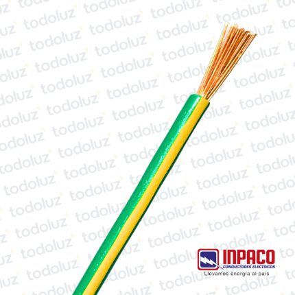 Cable Multifilar 10mm² Verde/Amarillo 750V Antillama (x.1Metro) Inpaco