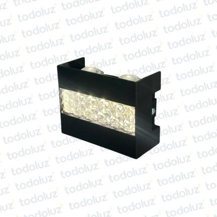Aplique Ext. Bidireccional Negro 4LED 4W 3000°k c/Diseño Frontal (57.473)