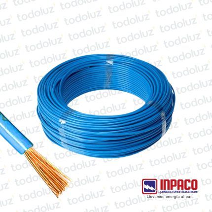 Cable Multifilar 6mm² Celeste 750V Antillama (x.Rollo/100m) Inpaco