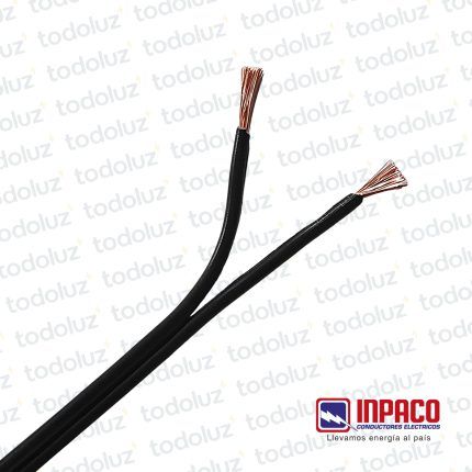 Cable Inpacord 2x2mm² Negro 300V Antillama (x.1Metro) Inpaco