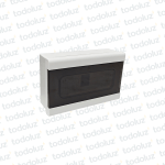 Tablero Exterior Plastico IP65 Din 12 Modulos c/ Tapa Fume T-Plast