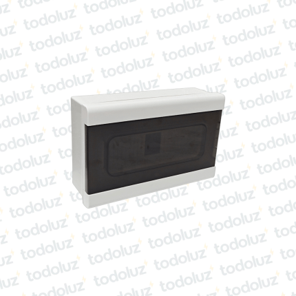 Tablero Exterior Plastico IP65 Din 12 Modulos c/ Tapa Fume T-Plast