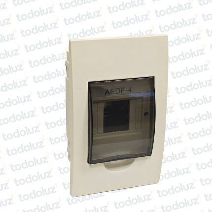 Tablero Embutir Plastico Din 4 Modulos c/ Tapa Fume